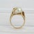 Metal Vintage Modernist Gold and Baroque Pearl Cocktail Ring Size 6.25 For Sale - Image 7 of 9