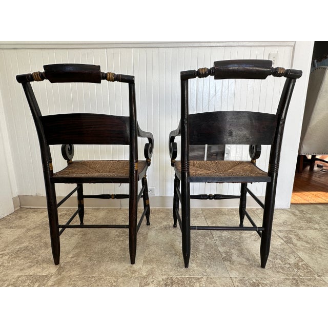 American Vintage Hitchcock Arm Chairs - Set of 2 For Sale - Image 3 of 5