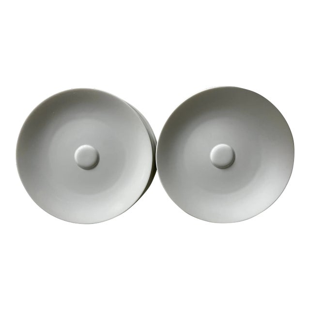 1990s Mikaela Dorfel Mono Germany Gemiini Porcelain Saucers/Bread+Butter Plates - Set of 12 For Sale