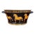 Antique English Planter Jardiniere Horse Equine Black Decoupage Tole Metal C1900 For Sale