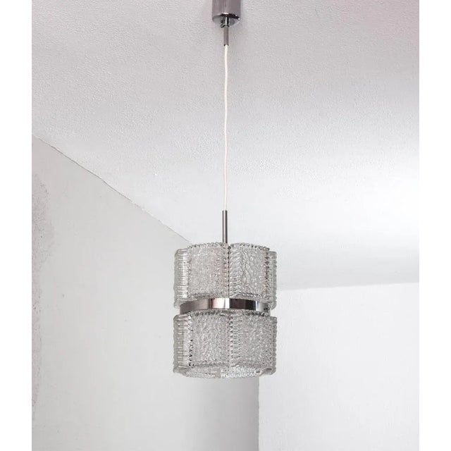 Mid-Century Modern Textured Crystal Chandelier from Kaiser Leuchten, Germany, 1960 For Sale - Image 9 of 9