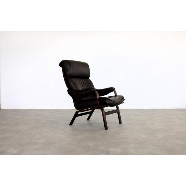 Brown Vintage Swedish Lounge Chair, 1960s For Sale - Image 8 of 8