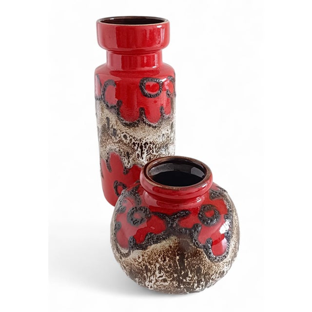 West German Fat Lava Decor Ceramic Vases from Scheurich Keramik, 1960s, Set of 2 For Sale - Image 11 of 14
