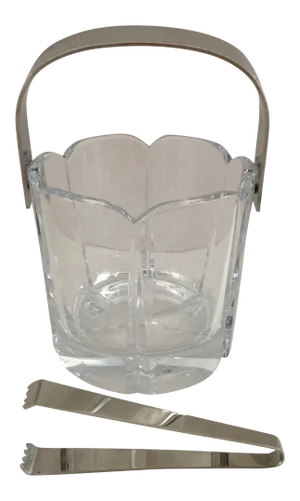 Miller Rogaska Tulipe Crystal Ice Bucket with Tongs, Germany