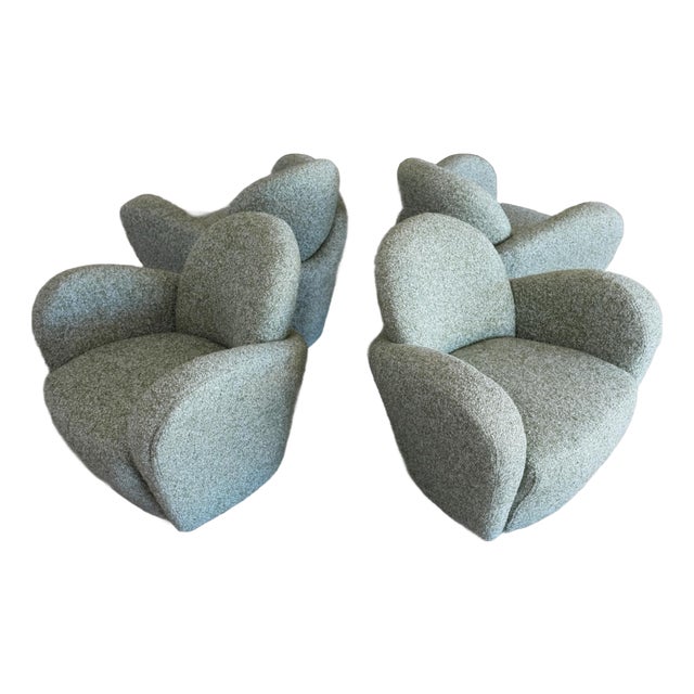 Michael Wolk “Miami” Swivel Lounge Chairs — Set of Four, 1998 For Sale