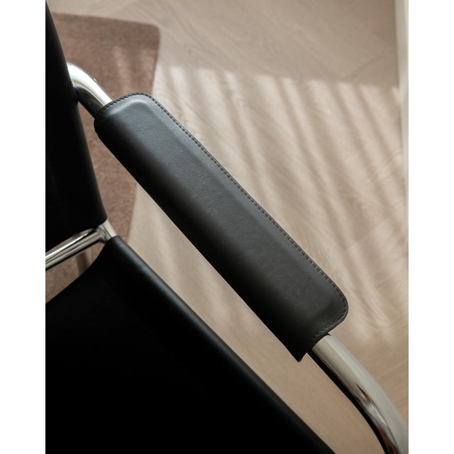 Vintage Bauhaus Klinte Lounge Chairs in Chrome and Leather by Tord Björklund for Ikea, 1980s, Set of 2 For Sale - Image 12 of 18