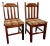 Vintage 1950’s Mod-Century Set of Two Multi-Tonal Plaid Solid Wood Chairs For Sale