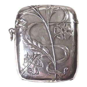 Antique Art Nouveau Sterling Silver Match Safe