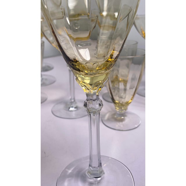 Vintage Fostoria Topaz Depression Glass Stemware Set - 21 Pieces For Sale In Boston - Image 6 of 14