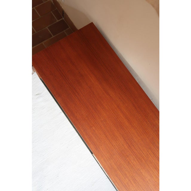 Low Teak Sideboard with Sliding Canvas Doors, 1960s For Sale - Image 13 of 18