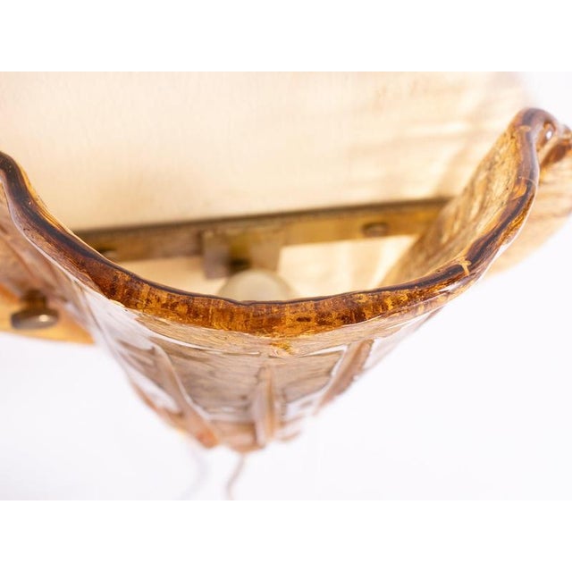 Brown Amber Murano Wall Sconces Glass and Brass by J. T. Kalmar, Austria 1960s, Set of 2 For Sale - Image 8 of 11