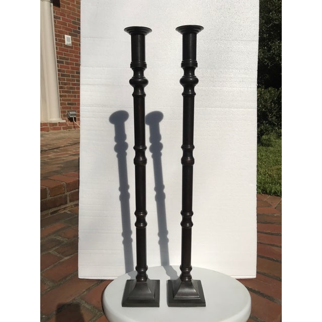 27 Inch Oil Rubbed Bronze Finish Candlesticks a Pair Chairish
