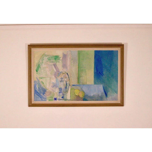Blue and Green, 1970s, Oil on Canvas, Framed For Sale - Image 9 of 18
