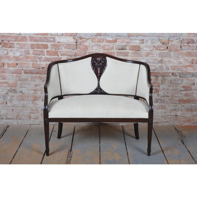 Art Deco Sofa in Walnut and Beech, 1920s For Sale - Image 4 of 11