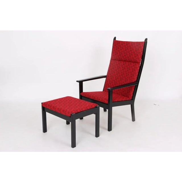 Set of Armchair & Footstool Model Ge284a & Ge284s by Hans J. Wegner for Getama, Denmark, 1990s For Sale - Image 13 of 13
