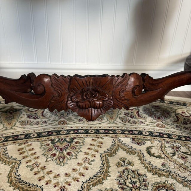 Late 20th Century Hand-Carved Rococo Revival Marble Console & Mirror For Sale - Image 13 of 17