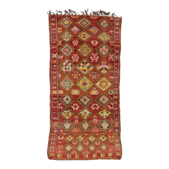 Late 20th Century Late 20th Century Vintage Moroccan Rug 05'04 X 10'08 For Sale