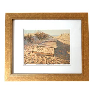 Late 20th Century Larry Smith First Numbered Framed Lithograph, "Early Morning Walk" For Sale