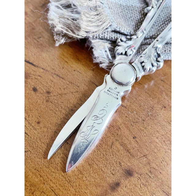 Late 19th Century Antique Tiffany & Co Sterling Silver Grape Shears For Sale - Image 5 of 8