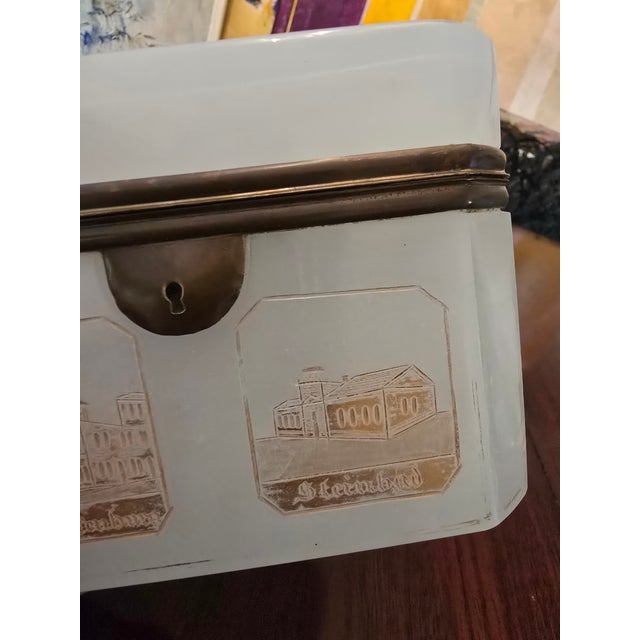 Early 19th Century Antique Bohemian Glass Moser Opaline Jewel Box For Sale - Image 5 of 11