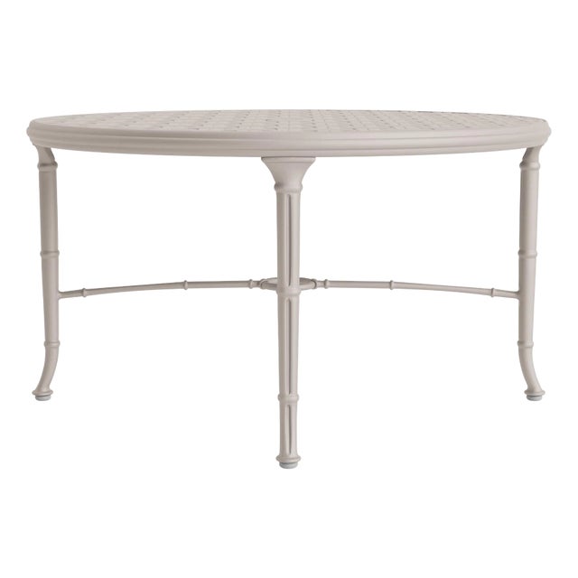 Brown Jordan Calcutta 36" Round Cast Top Chat Table, Dove frame For Sale