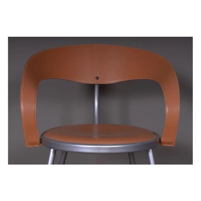 Armchair in Natural Leather in the style of Calligaris For Sale - Image 4 of 5