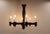 French Black Lacquered Wood Chandelier with Eight Lamps, 1940 For Sale - Image 6 of 13