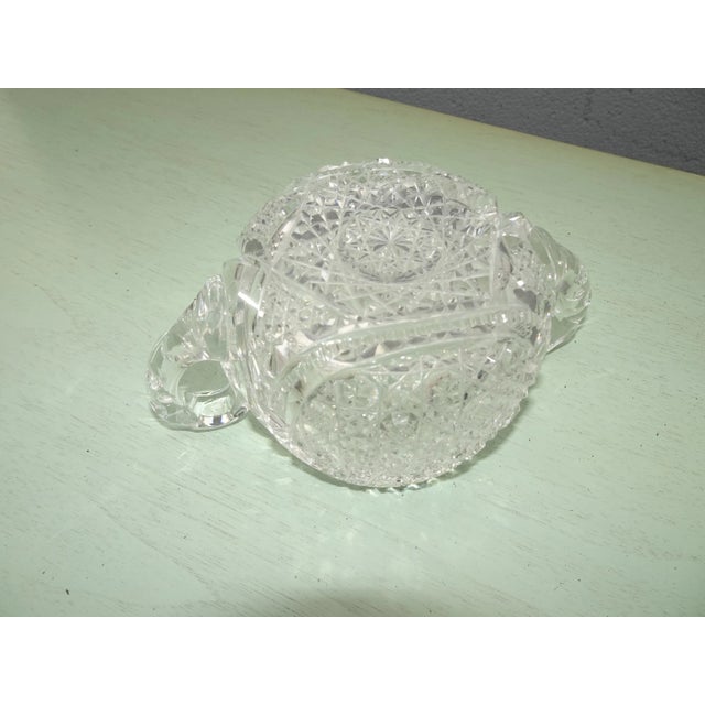Glass Vintage American Brilliant Heavy Cut Glass Sugar Bowl For Sale - Image 7 of 10