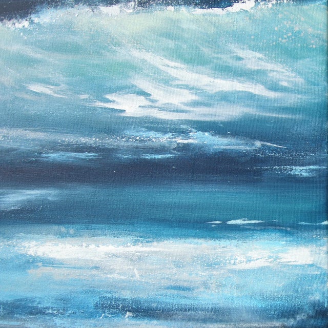 Realism A Kinder Sea (Triptych) - Large Ocean Inspired Painting on Canvas For Sale - Image 3 of 11