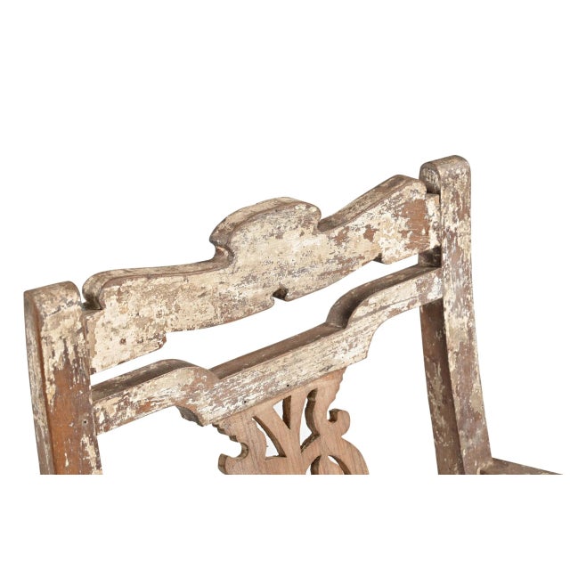 Pair of Vintage Anglo-Indian Teakwood Chairs For Sale - Image 4 of 4