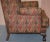 Vintage Wingback Armchair with Claw & Ball Feet and Kilim Style Upholstery For Sale - Image 15 of 18