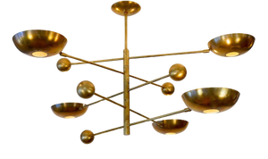 Orbitale Brass Chandelier by Silvio Piattelli