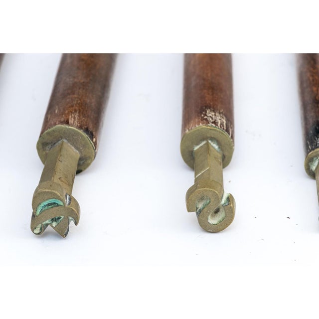 Mid 19th Century Antique 19th-Century Brass Bookbinding Hand Stamps - Set of 4 For Sale - Image 5 of 7