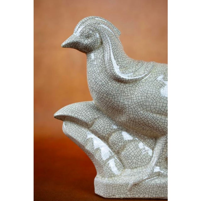 Louis Fontinelle, Beige Glazed Crackled Earthenware Pheasant No. 181, 1920s, Earthenware For Sale - Image 4 of 11