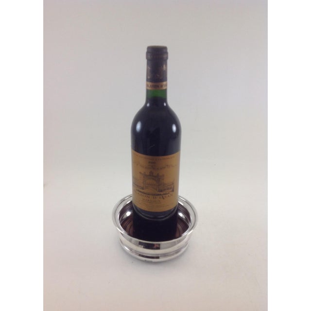 1988 Vintage Sterling Wine Coaster/Bottle Stand, Plain With Curved Sides For Sale - Image 11 of 11