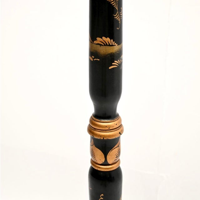 Antique Lacquered Chinoiserie Floor Lamp, 1930 For Sale - Image 4 of 10