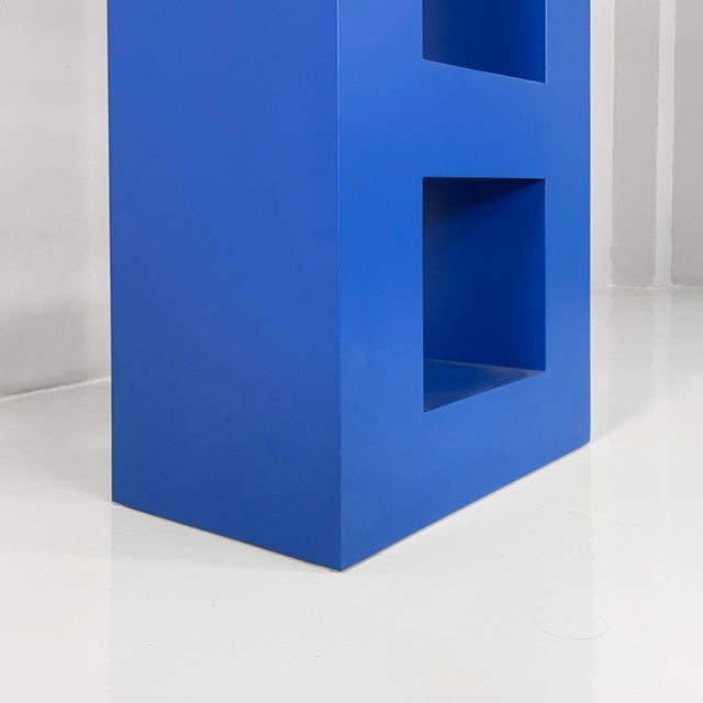Italian Modern Blue Wood Bookcase by Aldo Cibic, 1980s For Sale - Image 13 of 15