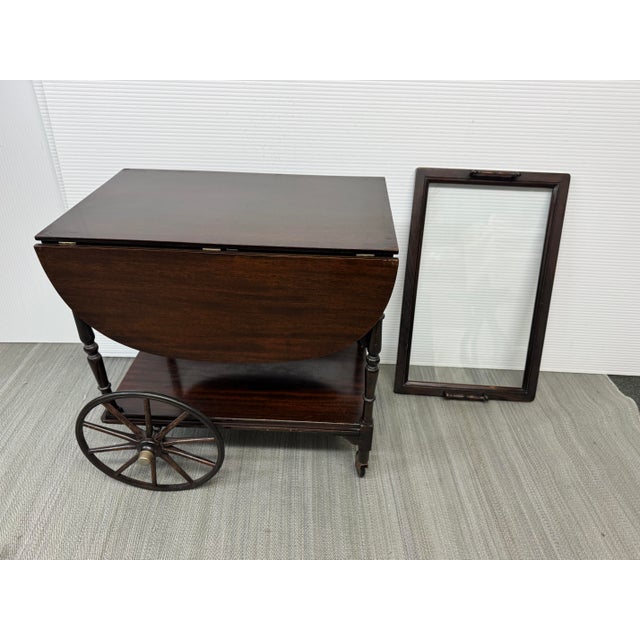 Vintage Drop Leaf + Handle Tea Cart For Sale In San Francisco - Image 6 of 12