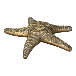 Vintage Brass Starfish Coastal Decorative Desk Object Sculpture / Paperweight For Sale