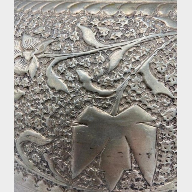 Japanese Silver-Plated Decorative Bowl on Foot, 1870s For Sale - Image 4 of 16