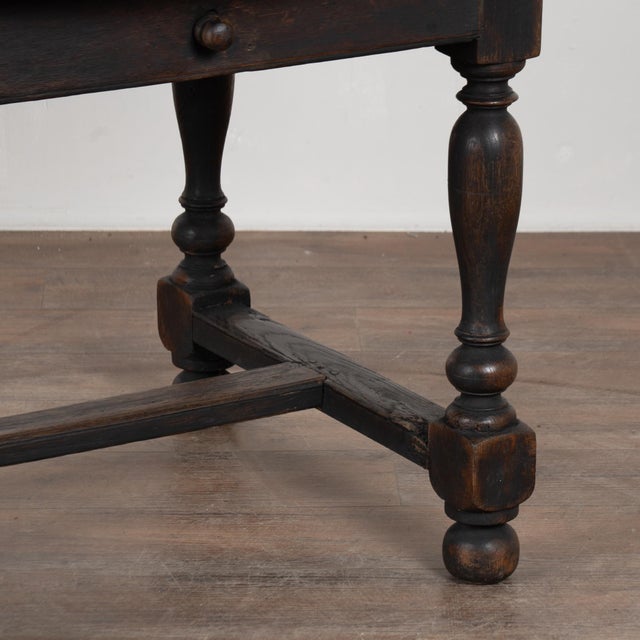 19th Century Swedish Black Painted Oak Oval Side Table For Sale - Image 13 of 17
