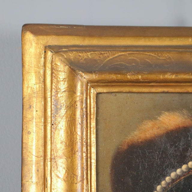 Woman Portrait, 19th Century, Oil Painting on Hardboard, Framed For Sale - Image 6 of 8