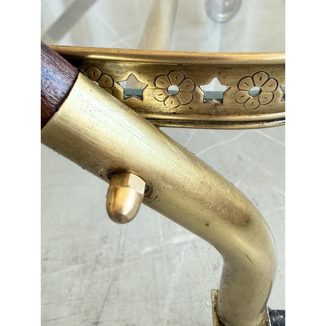 Mid-Century Modern Serving Bar Cart with Brass and Wood from Cesare Lacca, Italy, 1950s For Sale - Image 12 of 18