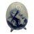 Vintage Porcelain Egg Pepper Shaker in Delft-Style Blue and White With Windmill Scene For Sale