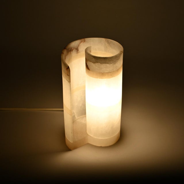 Alabaster Spiral Table Lamp, 1990s For Sale - Image 4 of 12