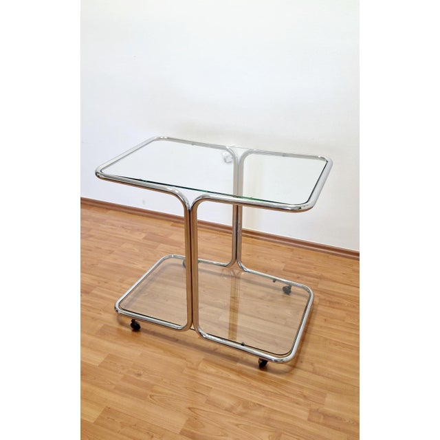 Mid-Century Modern Chrome and Glass Bar Cart, Italy, 1960s For Sale - Image 11 of 14