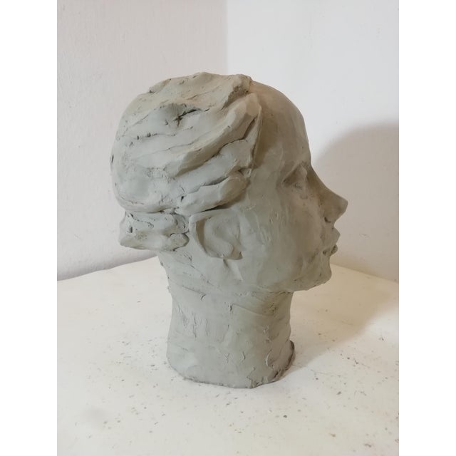 Vintage naive female figure head. Created in clay and hand-molded by an unknown artist. Good overall condition. Completely...
