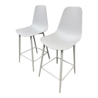 Article Svelti Pure White Counter Stools, Pair For Sale