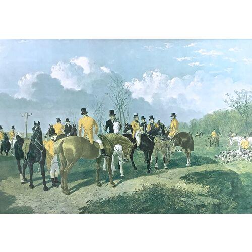 English Vintage Framed Hunt Scene Engraving For Sale - Image 3 of 7