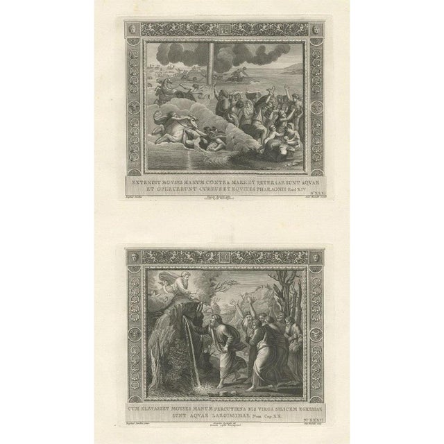 Mochetti after Raphael, Religious Illustration of Moses Making Water & the Crossing of the Red Sea, 1850, Print For Sale